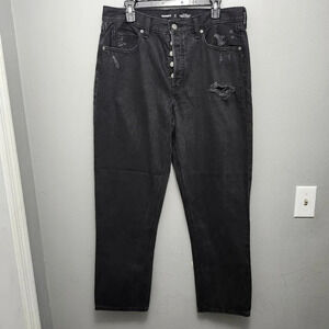 Old navy women's jeans high rise slouchy straight size 12 tall black but…